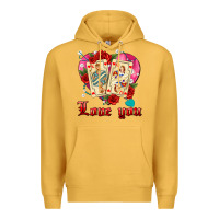 Mustard love you playing cards roses and pearls Premium Hoodie - AdoDesignShop
