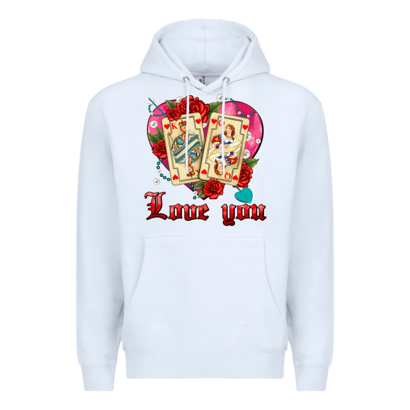 Love You Playing Cards Roses And Pearls Premium Hoodie by AdoDesignShop | Teevron