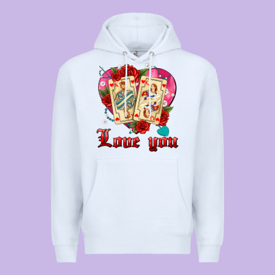 Love You Playing Cards Roses And Pearls Premium Hoodie Designed By Adodesignshop