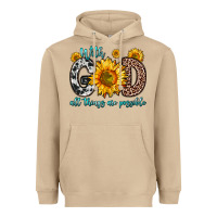 Mushroom with god all things are possible sunflower Heavyweight Hoodie - Zillion Design Studio