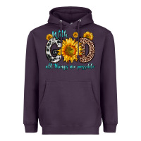 Plum with god all things are possible sunflower Heavyweight Hoodie - Zillion Design Studio