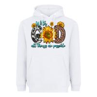 White with god all things are possible sunflower Heavyweight Hoodie - Zillion Design Studio
