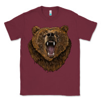 Burgundy bear head Classic Tee - BarkalooDesign