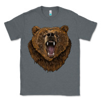 Charcoal Heather bear head Classic Tee - BarkalooDesign