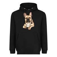 Black french bulldog sitting Heavyweight Hoodie - RanaPortraitStore