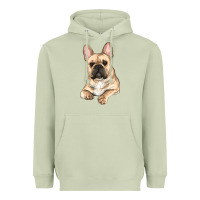 Matcha french bulldog sitting Heavyweight Hoodie - RanaPortraitStore