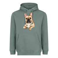 Sage french bulldog sitting Heavyweight Hoodie - RanaPortraitStore