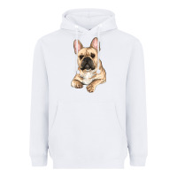 White french bulldog sitting Heavyweight Hoodie - RanaPortraitStore