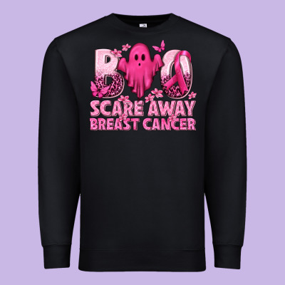 Boo Scare Away Breast Cancer Premium Sweatshirt Designed By Texasbilliewilder