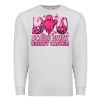 Dove Grey Boo Scare Away Breast Cancer Premium Sweatshirt - texasbilliewilder