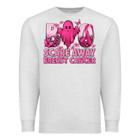 Oatmeal Heather Boo Scare Away Breast Cancer Premium Sweatshirt - texasbilliewilder
