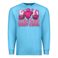 Ocean Blue Boo Scare Away Breast Cancer Premium Sweatshirt - texasbilliewilder
