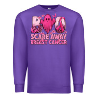 Purple Boo Scare Away Breast Cancer Premium Sweatshirt - texasbilliewilder
