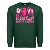 Sports Green Boo Scare Away Breast Cancer Premium Sweatshirt - texasbilliewilder