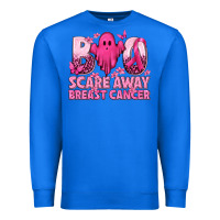 True Royal Boo Scare Away Breast Cancer Premium Sweatshirt - texasbilliewilder