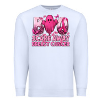 White Boo Scare Away Breast Cancer Premium Sweatshirt - texasbilliewilder