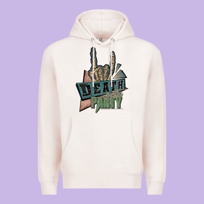 Death Of The Party White Premium Hoodie Designed By Jahusdesignshop