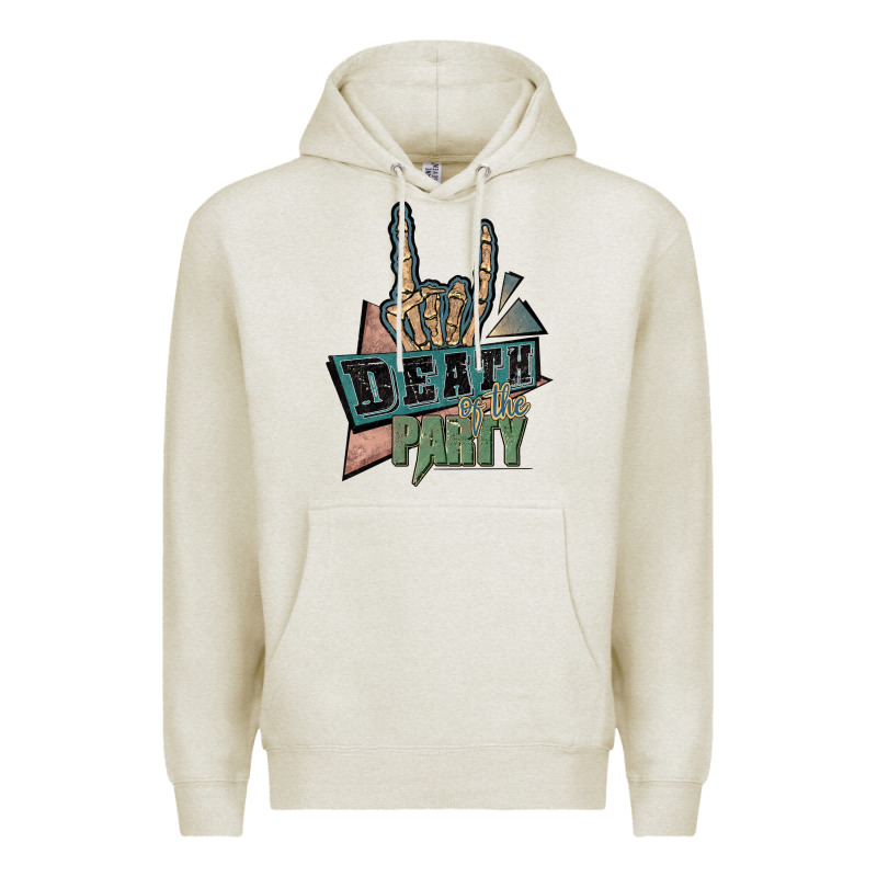 Death Of The Party White Premium Hoodie by JahusDesignShop | Teevron