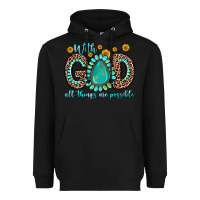 Black with god all things are possible gemstone Heavyweight Hoodie - Zillion Design Studio
