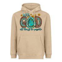 Mushroom with god all things are possible gemstone Heavyweight Hoodie - Zillion Design Studio