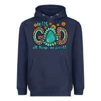 Navy with god all things are possible gemstone Heavyweight Hoodie - Zillion Design Studio
