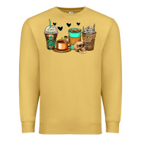 Antique Gold skeleton coffee cups Premium Sweatshirt - Zillion Design Studio