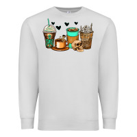 Dove Grey skeleton coffee cups Premium Sweatshirt - Zillion Design Studio