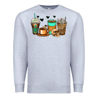 Heather Grey skeleton coffee cups Premium Sweatshirt - Zillion Design Studio
