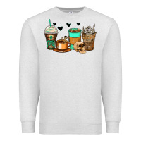 Oatmeal Heather skeleton coffee cups Premium Sweatshirt - Zillion Design Studio