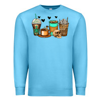 Ocean Blue skeleton coffee cups Premium Sweatshirt - Zillion Design Studio