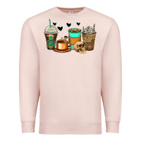 Pale Pink skeleton coffee cups Premium Sweatshirt - Zillion Design Studio