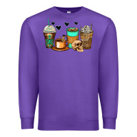 Purple skeleton coffee cups Premium Sweatshirt - Zillion Design Studio