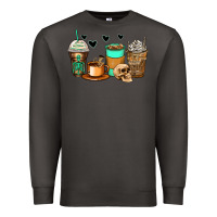 Smoke skeleton coffee cups Premium Sweatshirt - Zillion Design Studio