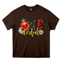 Chocolate Brown onederful wonderful ladybug Heavy Core Tee - LillyAllenDesigns
