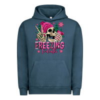 Pigment Midnight Navy freezing to death winter skull Urban Hoodie - Jasminsmagicworld