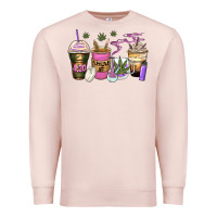 Pale Pink weed coffee cups Premium Sweatshirt - Zillion Design Studio