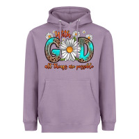 Lavender with god all things are possible daisy Heavyweight Hoodie - Zillion Design Studio