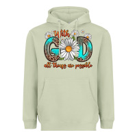 Matcha with god all things are possible daisy Heavyweight Hoodie - Zillion Design Studio