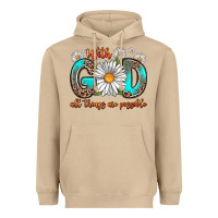 Mushroom with god all things are possible daisy Heavyweight Hoodie - Zillion Design Studio