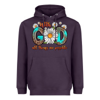 Plum with god all things are possible daisy Heavyweight Hoodie - Zillion Design Studio