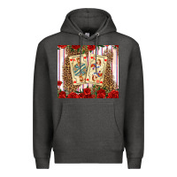 Charcoal Heather valentines day playing cards Premium Hoodie - AdoDesignShop