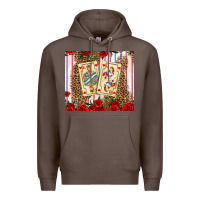 Coffee valentines day playing cards Premium Hoodie - AdoDesignShop