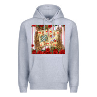 Heather Grey valentines day playing cards Premium Hoodie - AdoDesignShop