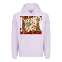 Lilac valentines day playing cards Premium Hoodie - AdoDesignShop