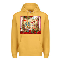 Mustard valentines day playing cards Premium Hoodie - AdoDesignShop