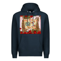 Navy valentines day playing cards Premium Hoodie - AdoDesignShop