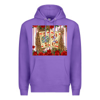 Purple valentines day playing cards Premium Hoodie - AdoDesignShop