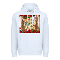 White valentines day playing cards Premium Hoodie - AdoDesignShop