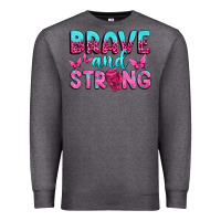 Charcoal Heather Brave and Strong Premium Sweatshirt - texasbilliewilder