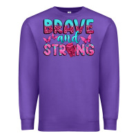 Purple Brave and Strong Premium Sweatshirt - texasbilliewilder